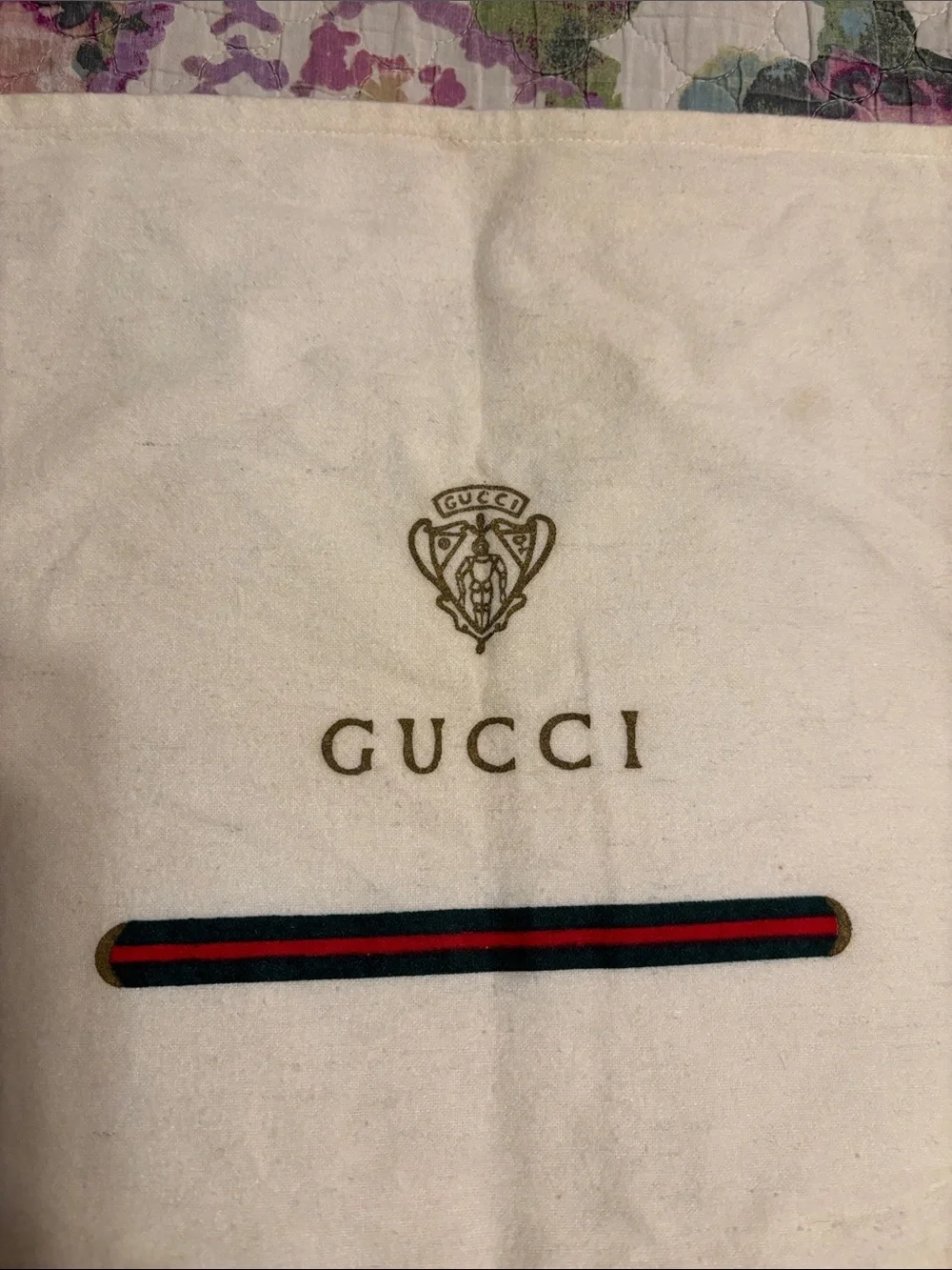 Vintage Gucci Flannel Dust Bag Cover - No drawstrings
